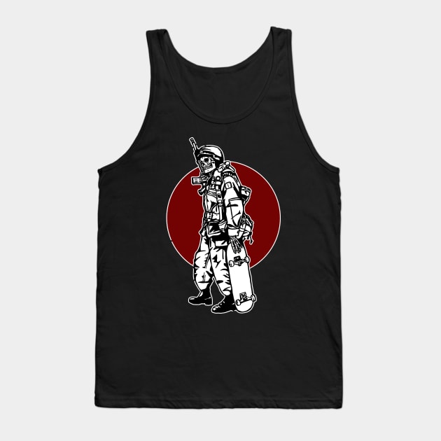 Skateboarding soldier Tank Top by Virhayune